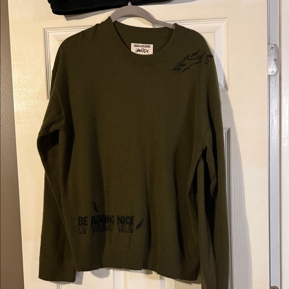 Zadig & Voltaire Unisex Cashmere Dark Green Sweater
